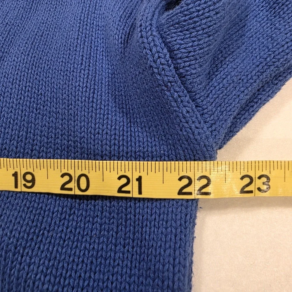Peach Love California Royal Blue VNeck Sweater M Knit‎ Fringe Grunge Distressed